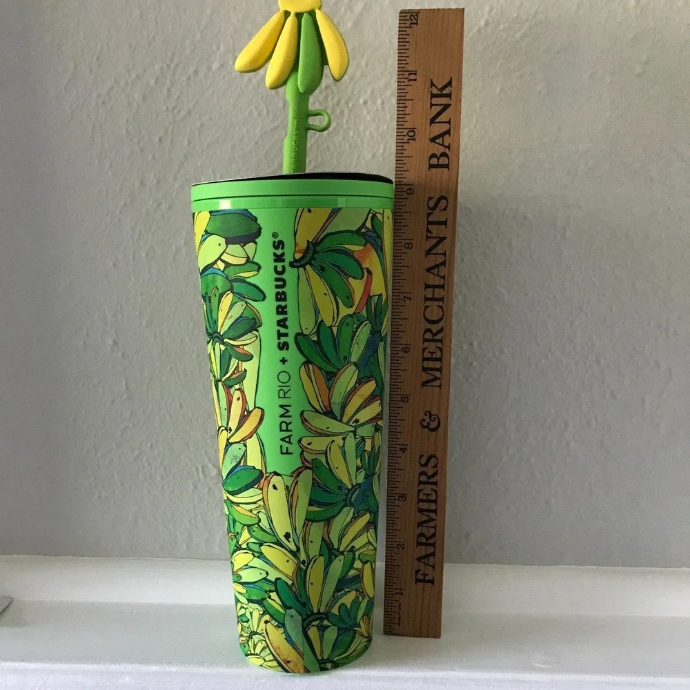 Starbucks x Farm Rio 2025 Board Banana Venti Cold Cup Tumbler 24oz Straw Topper